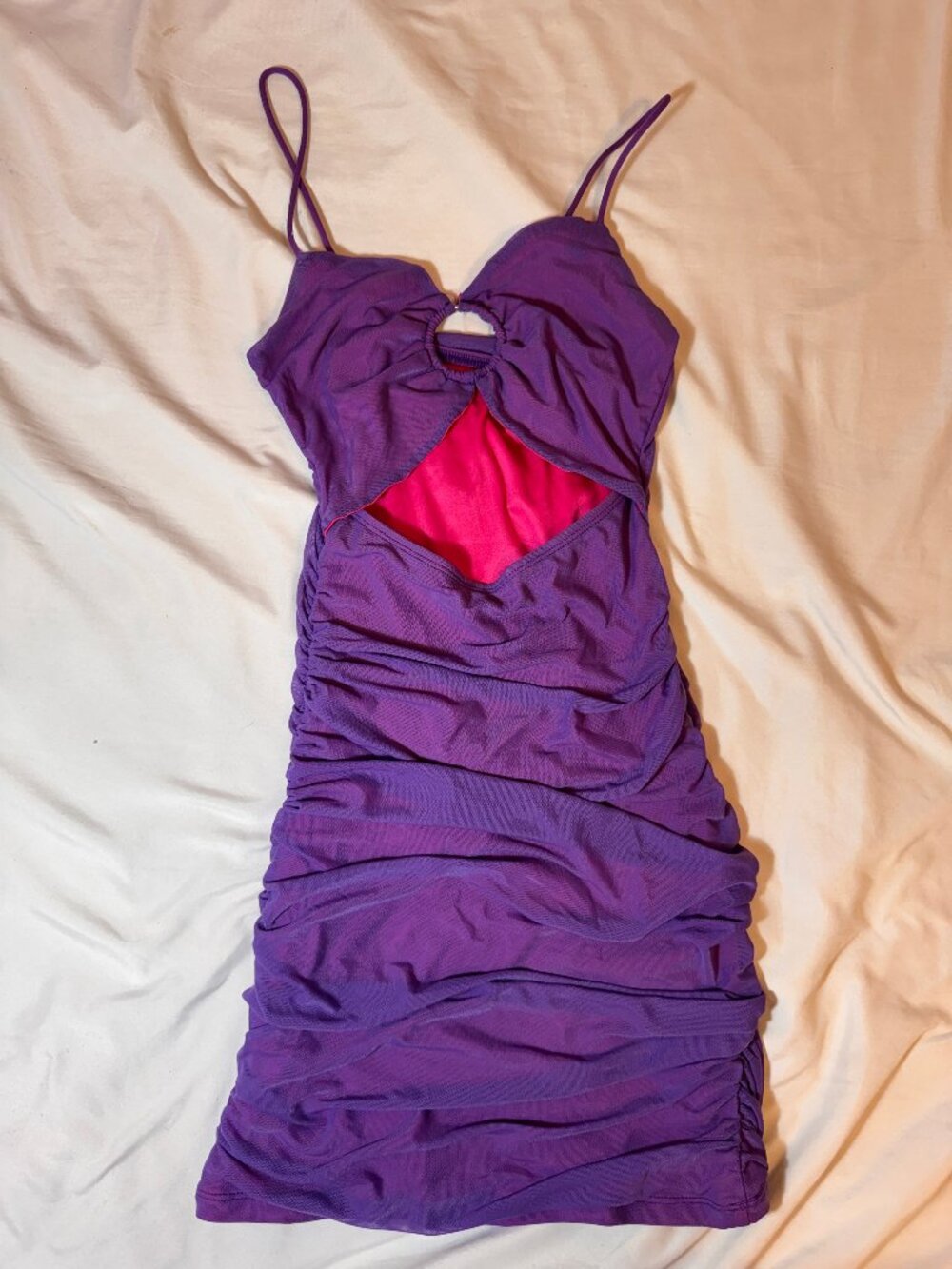 Neon Purple Bodycon Dress w/ Cutout